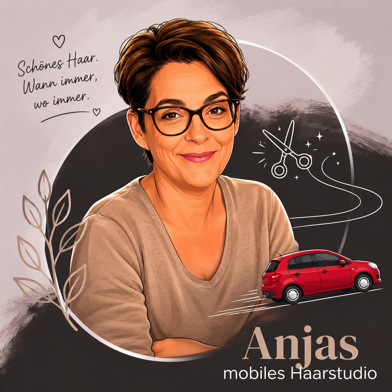 Flyer von Anjas mobilem Haarstudio